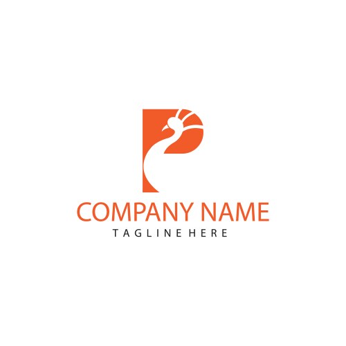 Elegant Peacock Logo Vector Image