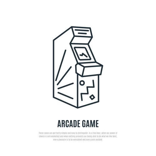 Arcade game line icon machine symbol vector image