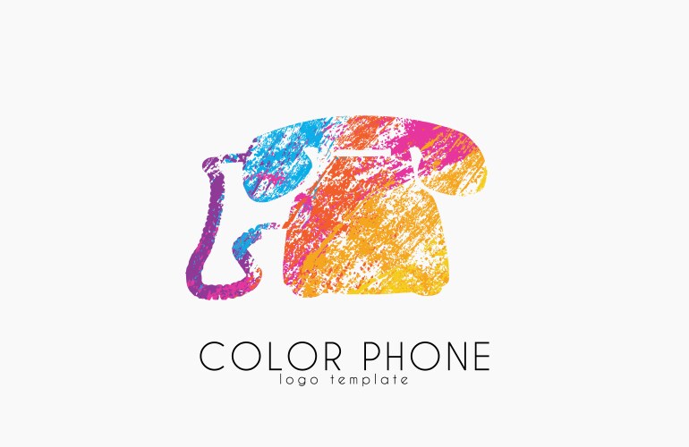 phone logo color design creative vector image