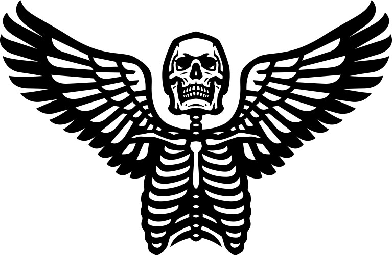 Skeleton with spread wings Vector Image