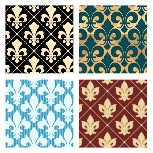 royal lily patterns vector