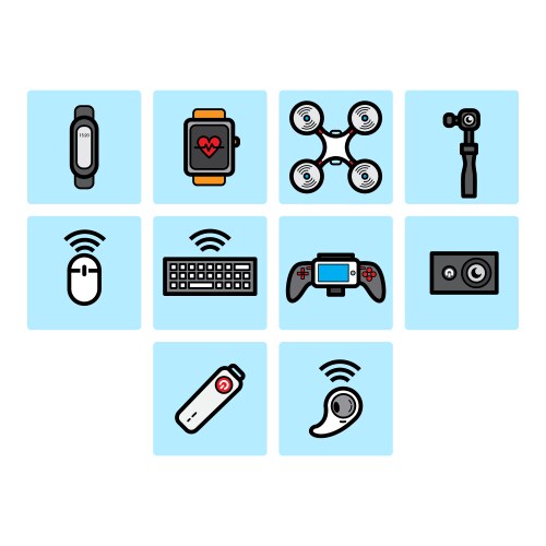 Technology icon set Royalty Free Vector Image - VectorStock