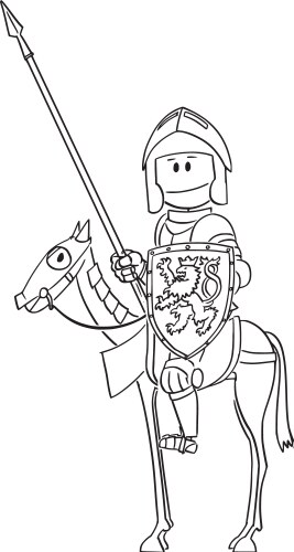 Cartoon Knight with Lance Vector Image