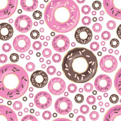 Cartoon cute doodles donuts seamless pattern Vector Image