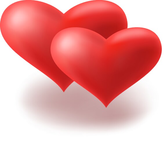 Two loving hearts Royalty Free Vector Image - VectorStock
