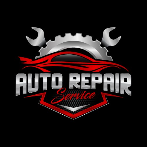 Auto repair service logo badge emblem template vector image