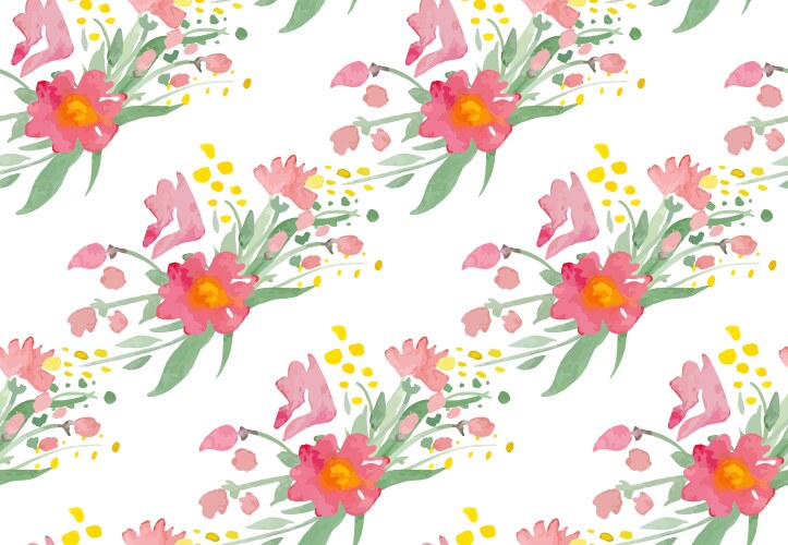 Blooming spring flowers pattern seamless Vector Image