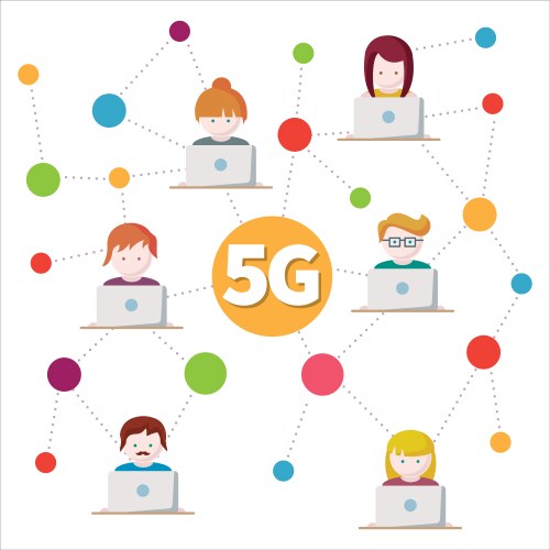 5g internet high-speed social media networking vector image