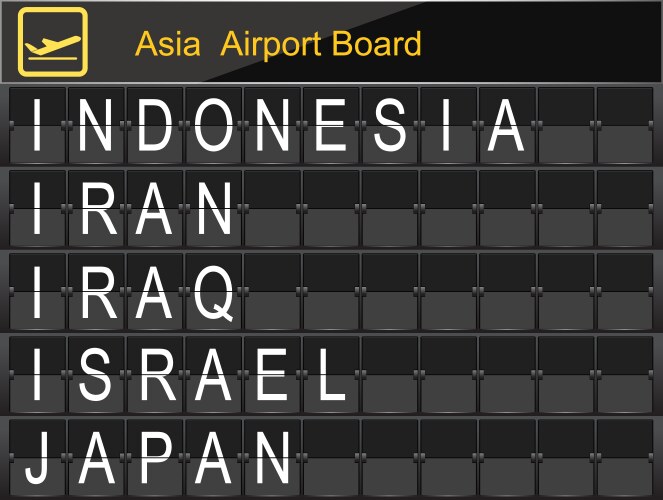 asia country airport board information vector image