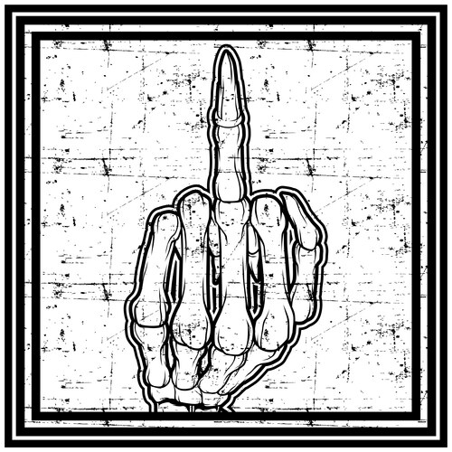 Hand middle fingersymbol vintage sketch Vector Image