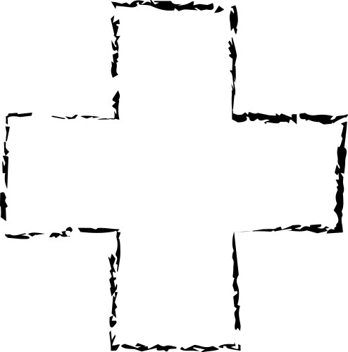 Cross texture symbol element plus sign outline Vector Image