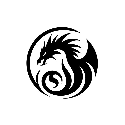 Black Dragon Emblem Logo Vector Image