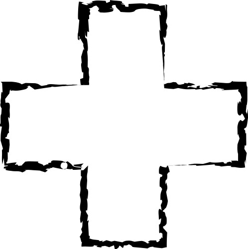 Cross texture symbol element plus sign outline Vector Image