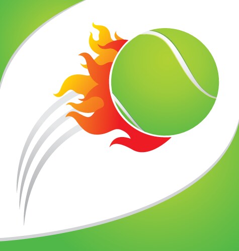 tennis ball fire vector image