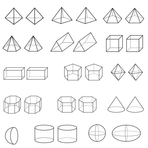Set basic geometric shapes advance Royalty Free Vector Image