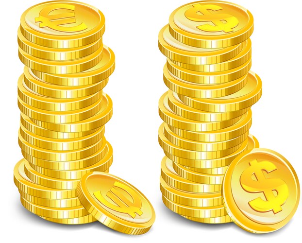 Gold Coin Stacks - Wealth & Finance Vector Image
