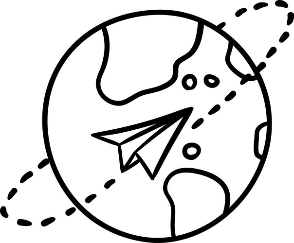 Paper Plane World Travel Vector Image