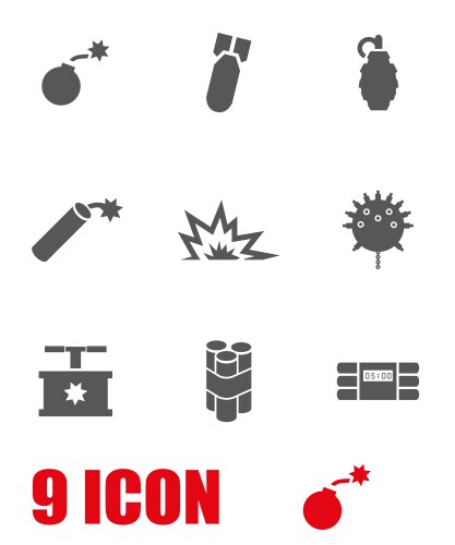 Black bomb icons set Royalty Free Vector Image