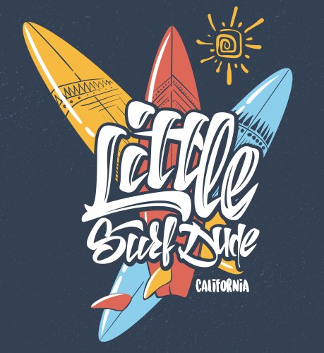 Tropical Surf Dude Print Vector Image