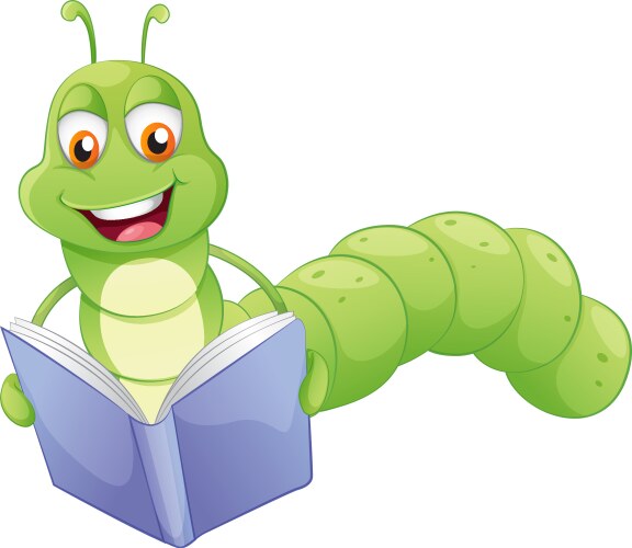 Children cartoon reading a book Royalty Free Vector Image