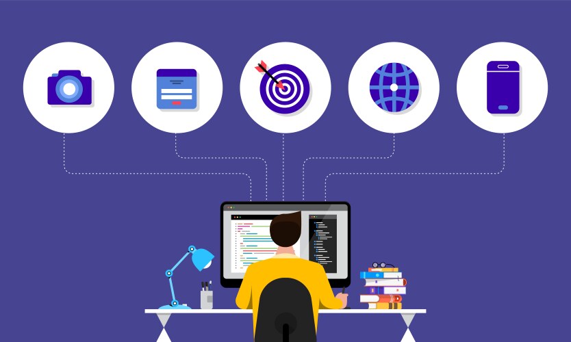 web design and programmer vector image