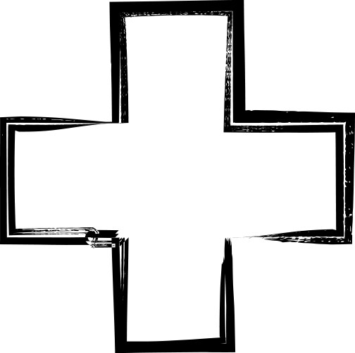 Cross texture symbol element plus sign outline Vector Image