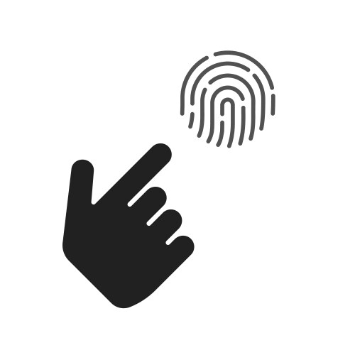 fingerprint security and finger person hand info vector image