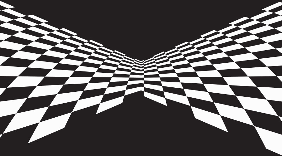 Distorted black and white checkered background Vector Image