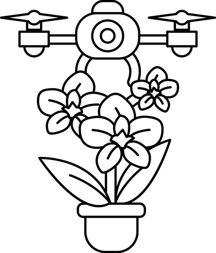 Simple Flower Pot and Bloom Vector Image
