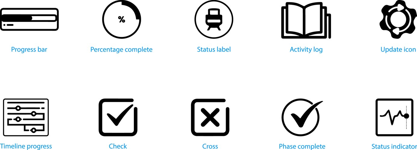 Progress & Task Icons Vector Image
