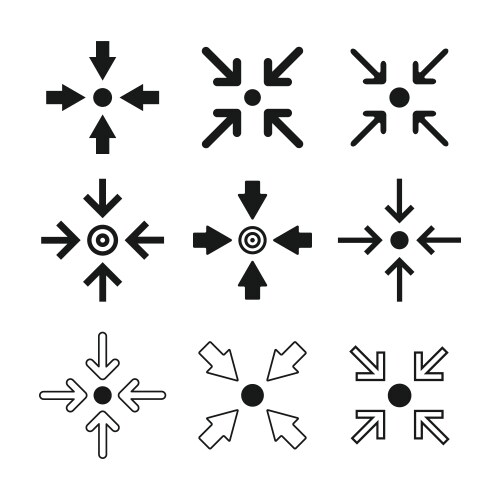 set of meeting point icons target pointer sign vector