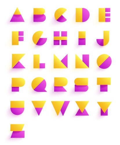 colorful geometric font design abstract modern vector