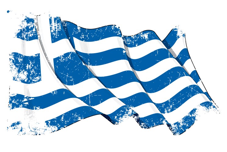 Greek Flag Grunge Texture Vector Image