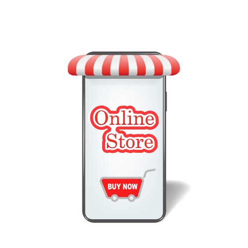 online shopping smartphone and screen buy vector image