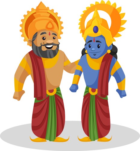 King Dashratha and Rama Vector Image