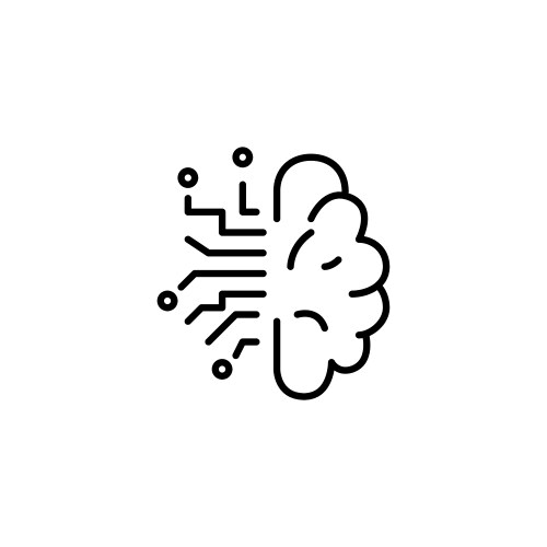 artificial intelligence brain with cpu circuits vector image