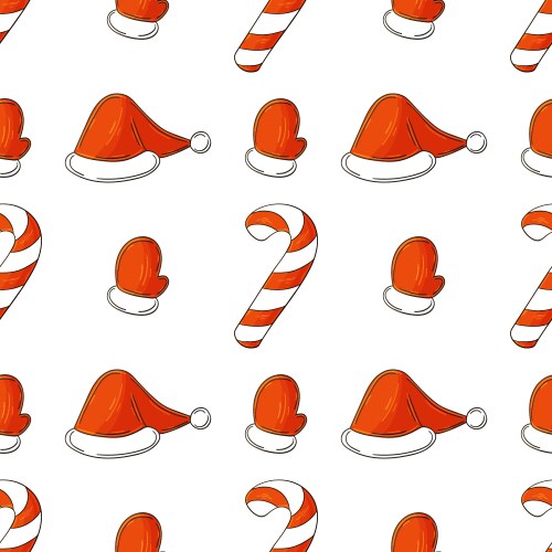 Christmas holidays seamless pattern in hand draw Vector Image