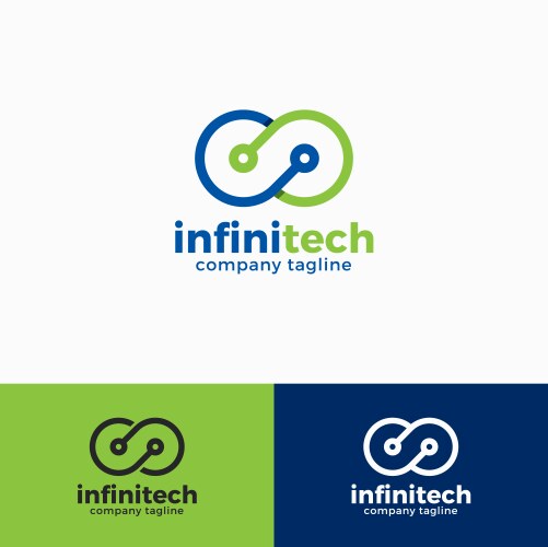 infinity technology logo template vector image