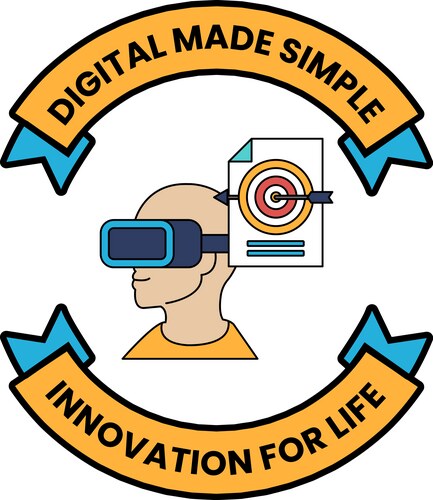 VR Headset Logo - Digital Made Simple Vector Image