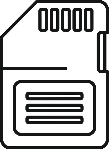 Sd storage chip icon outline archive vector image