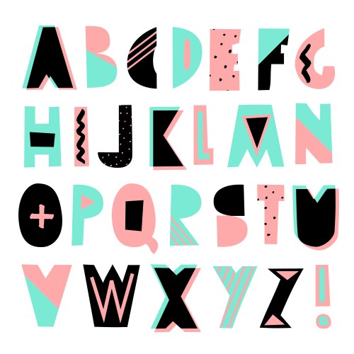 Modern Geometric Lettering Vector Image