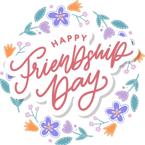 Happy friendship day greeting card for poster Vector Image