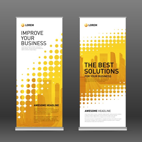 Construction roll up banner design template Vector Image