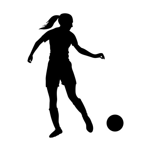 Woman soccer player silhouette Vector Image
