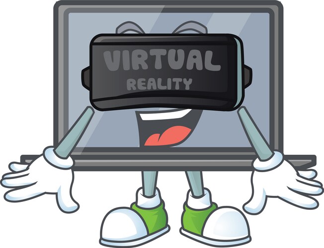 A smart monitor with virtual reality headset Vector Image