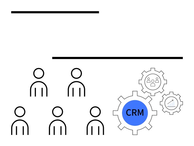 Conceptual diagram of crm integration with user vector image