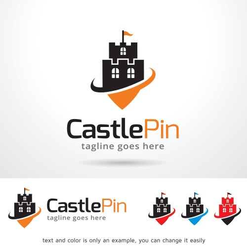 castle logo template vector