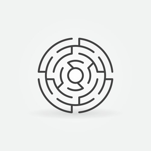 Circle maze round labyrinth with one entrance Vector Image