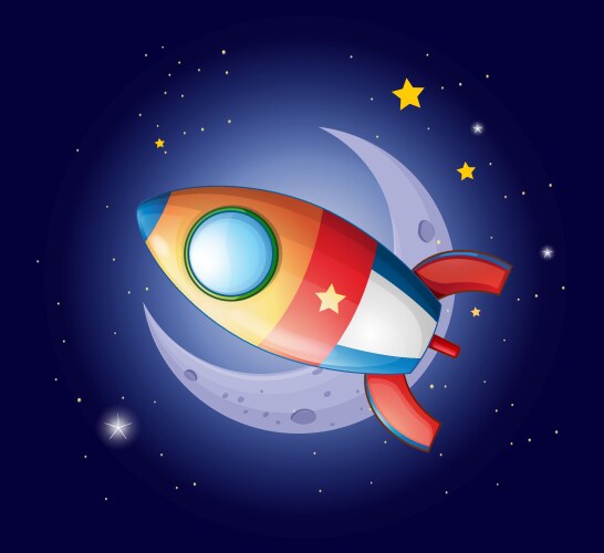 Diagram showing flight path to moon Royalty Free Vector