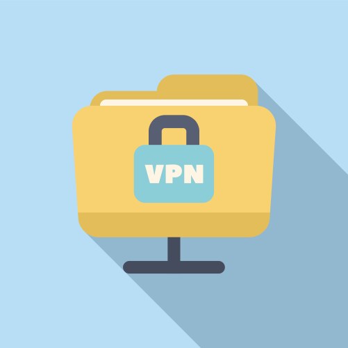 Secure folder sharing via vpn connection vector image